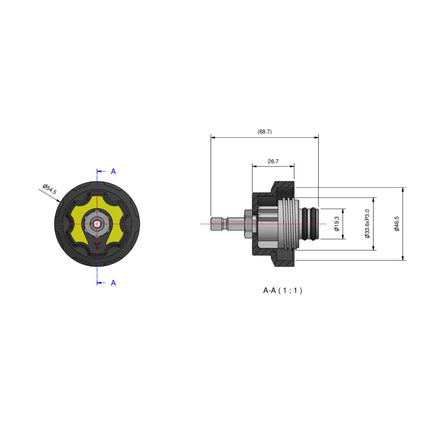 dimensional drawing of 33158400 cooling cap