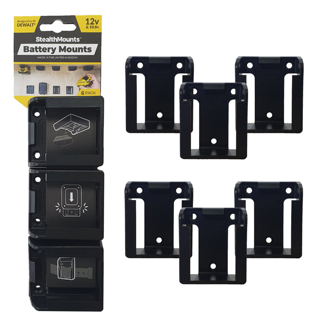 BM-DW12-BLK-6 - Battery Mounts - Dewalt 12V