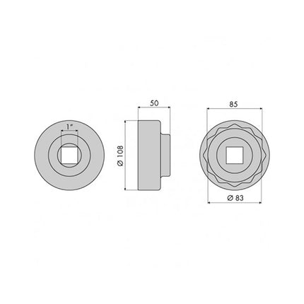 GO1325 - Hub Nut Socket - Polygonal - Iveco