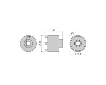 GO1322  - Hub Nut Socket - Man