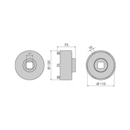 GO1340 - Hub Nut Socket - Man Dimensions